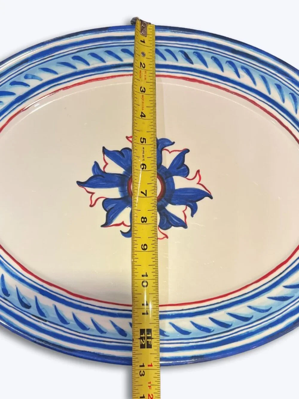Williams Sonoma Sicily Blue Star Bastille Melamine Oval Serving Platter 17 x 13